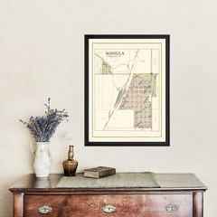 Old Map of Manilla, IA 1908 – Vintage Manilla Iowa Art