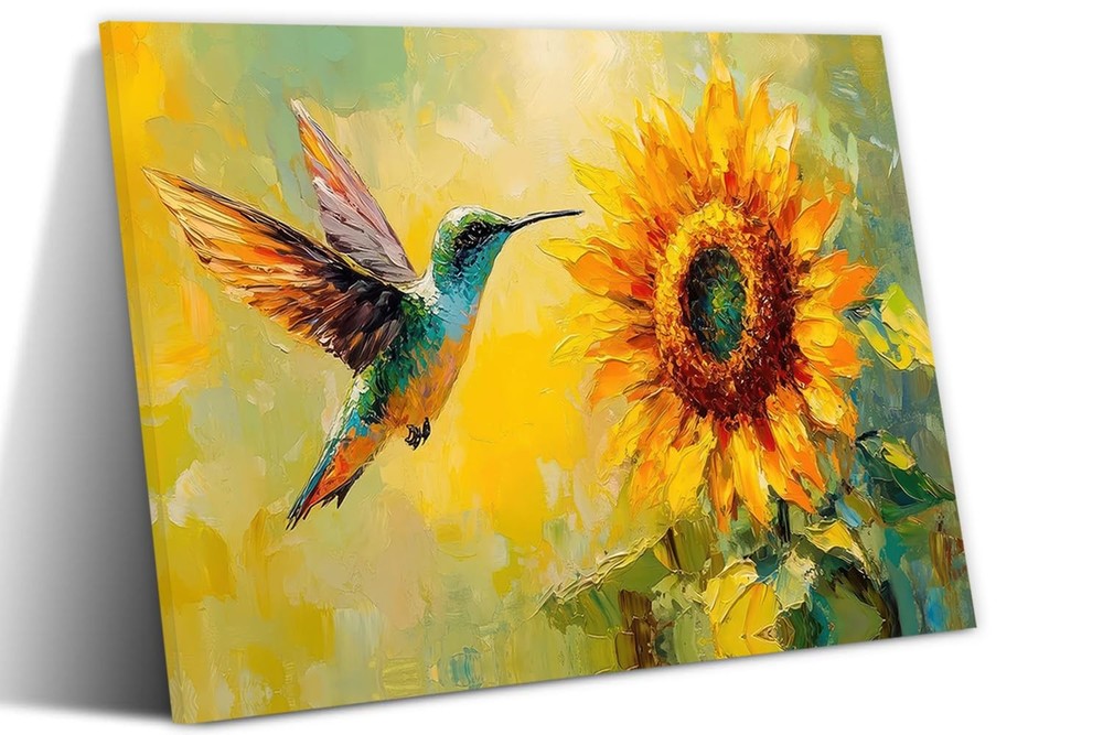Colorful Sunflower Wall Art Country 18″L x 12″W, Canvas