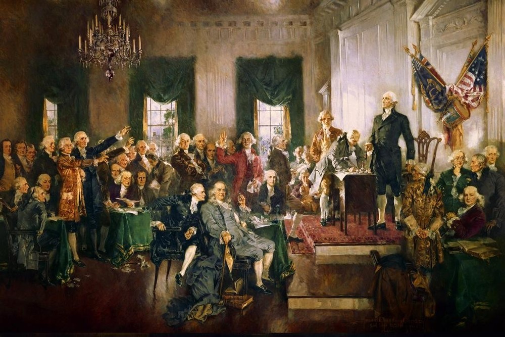 Signing Of Constitution Historic Scene Painting USA Motivational Poster 24×16