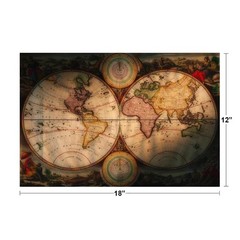 Exploration and Navigational Illustrated Antique Style Map Poster 18×12