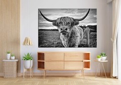 Bull Canvas Wall Decor,Longhorn Bull Buffalo Poster,Cow Canvas,Bull Canvas