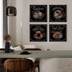 COFFEE WALL ART Kitchen Decor Cup Canvas Vintage Latte Mocha Cafe By
