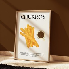 Churros Art | Spanish Kitchen Art | Dessert Poster | Pastries Art | Baking Gift