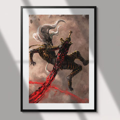 Elden Ring Maliketh the Black Blade Poster Boss Battle Video Game Wall Art Print