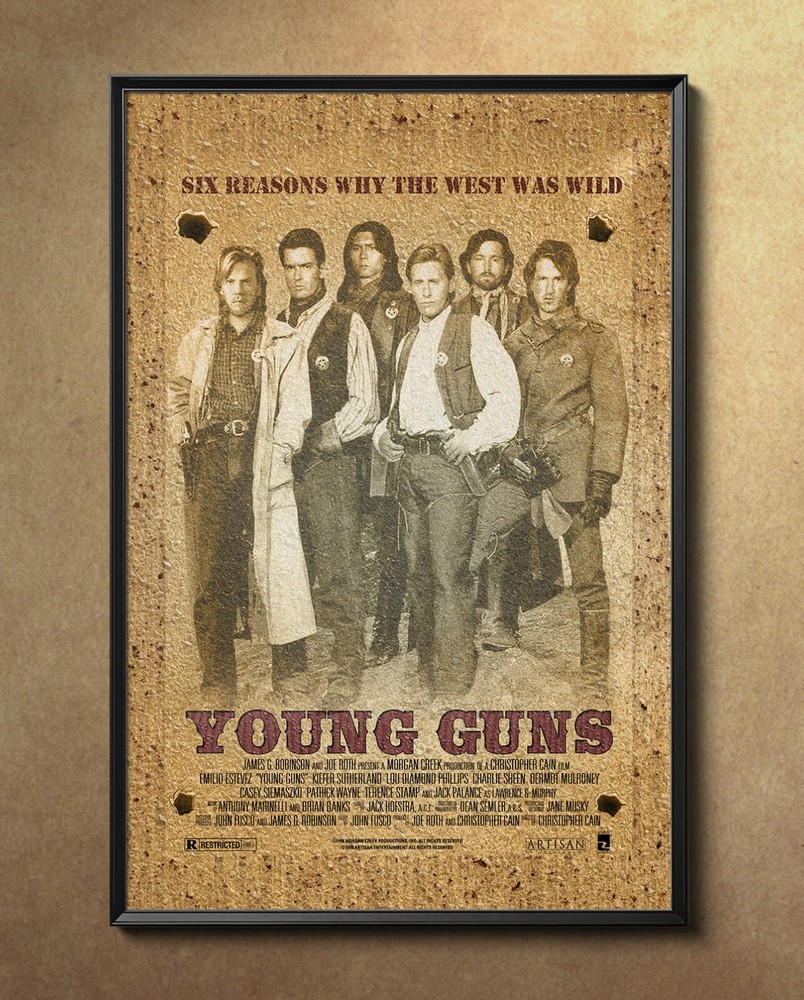 Young Guns Movie Poster 24″x36″ Borderless Glossy Unframed 8868