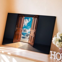 Wide-open Door Stands Prominently In The Wall Art Canvas Print Canvas Wall Art