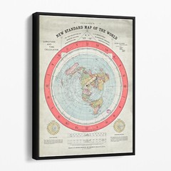 Flat Earth Map Alexander Gleason’s New Standard Map Canvas Wall Art Print