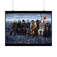 Horror Icons Lunch atop a skyscraper Poster | Matte Horizontal Poster