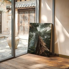 Majestic Redwood Forest Canvas Art – Misty Towering Trees Landscape