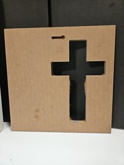 Pair Of Wooden Pictures Faith Wall Art 11″×14″ & 11″×11″ W/ Cutout Crosses EUC