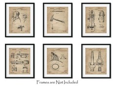 6 Firefighter Patent Art Prints 8″x10″ Gift Idea for Firemen First Responder