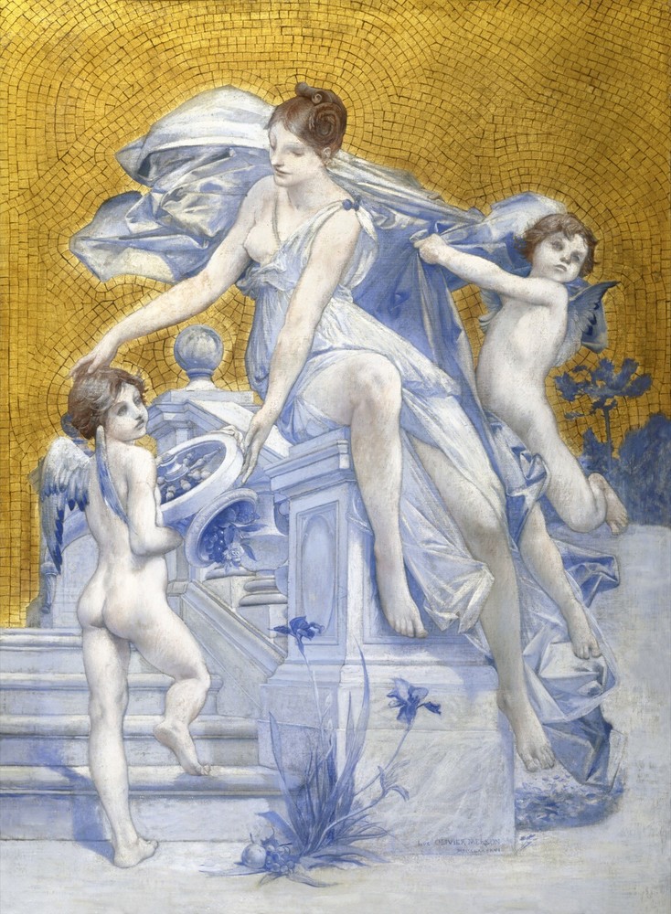 Poster Decor wall Art Nouveau interior design.Luc Olivier Merson painting.15364
