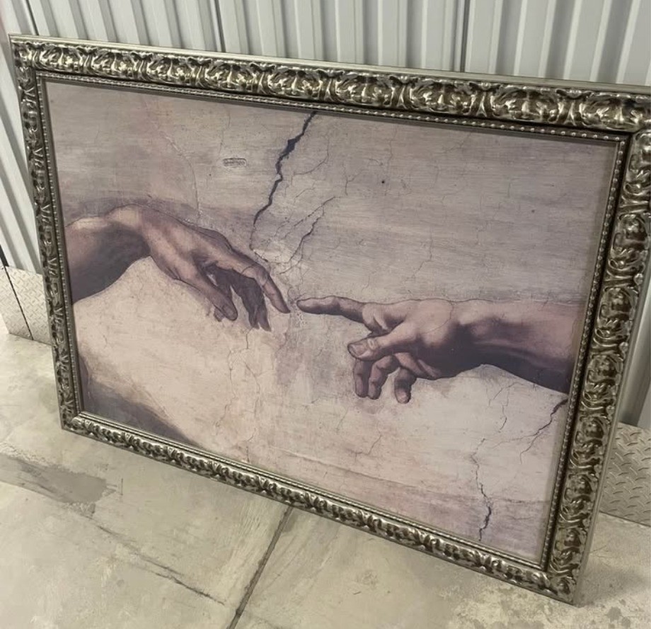 Hands of God and Adam, Michelangelo’s Creation of Adam Art – FRAMED 65”x50”