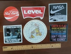 Flat Earth Stickers Moon Landing HOAX VARIETY PACK (6) **Made in USA 🇺🇸 **
