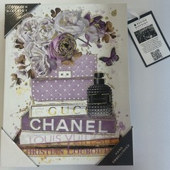 Design District Purple Designer Inspired Glitter Wall Art Decor 11×14 Canvas New