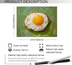 Fried Egg Food Wall Art Retro Kitchen Canvas Posters Vintage Dining Room Oil …