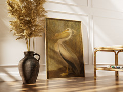 Vintage Pelican Poster Antique Bird Painting Wall Art Print Home Decor Room Gift