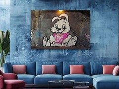 Thug Bunny Banksy-Inspired Canvas Art Print – Ready to Hang Home Décor