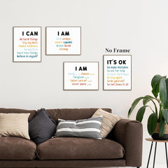 Art Posters for Classroom Inspirational Affirmation Kids Wall Art Prints Set of