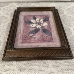 Vintage-Set of 2 Wall Art Framed with Glass Blooming Magnolia Bud Home Interiors