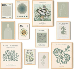 Aroutde Sage Green Room Decor Aesthetic Matisse Wall Art Posters, Artist Sage