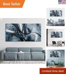 Abstract Canvas Wall Art Black And White Graffiti Lines Simple Art Modern Abs…
