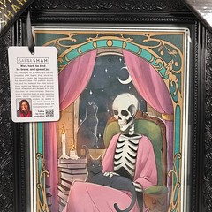 Sapna Shah THE INTROVERT Skeleton Tarot Framed Wall Art Black Ornate 18×12″