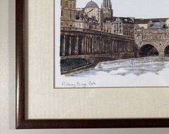 Vintage Zoe Kenway Framed Print Pulteney Bridge, Bath 14.5”x11.5”