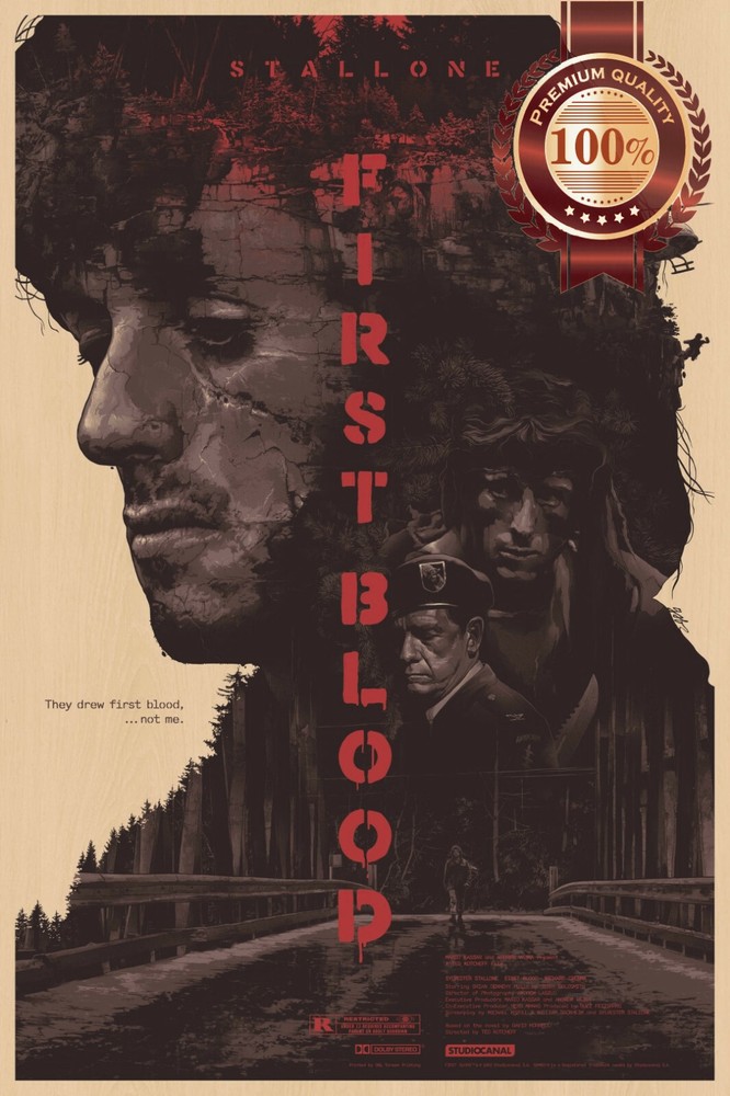 RAMBO FIRST BLOOD NEW ART 82 OFFICIAL ORIGINAL CINEMA MOVIE PRINT PREMIUM POSTER