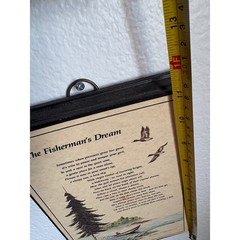 Vintage 1982 The Fisherman’s Dream Poem Wall Plaque D Smith Fishing Cabin Decor