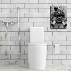 Funny Bathroom Wall Art Set of 2 – Black and White Vintage Humor Bathroom Wal…