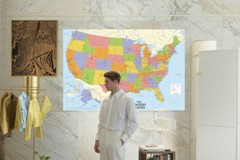 United States Map Atlas USA US Wall Print Poster Mural For Education Classroom