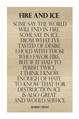 Robert Frost Fire and Ice Tan Cool Wall Decor Art Print Poster 12×18