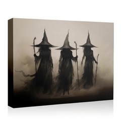 Halloween Canvas Wall Prints Horror Castle Bat Aesthetic Vintage Poster Print