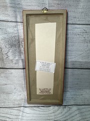 Framed Pic of hand-embroidered wall Art palm tree & the Arabic word for Bahrain