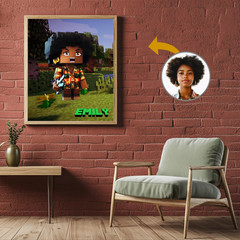 Custom Personalised Pixelated Kids Children Printable Unique Birthday Gift