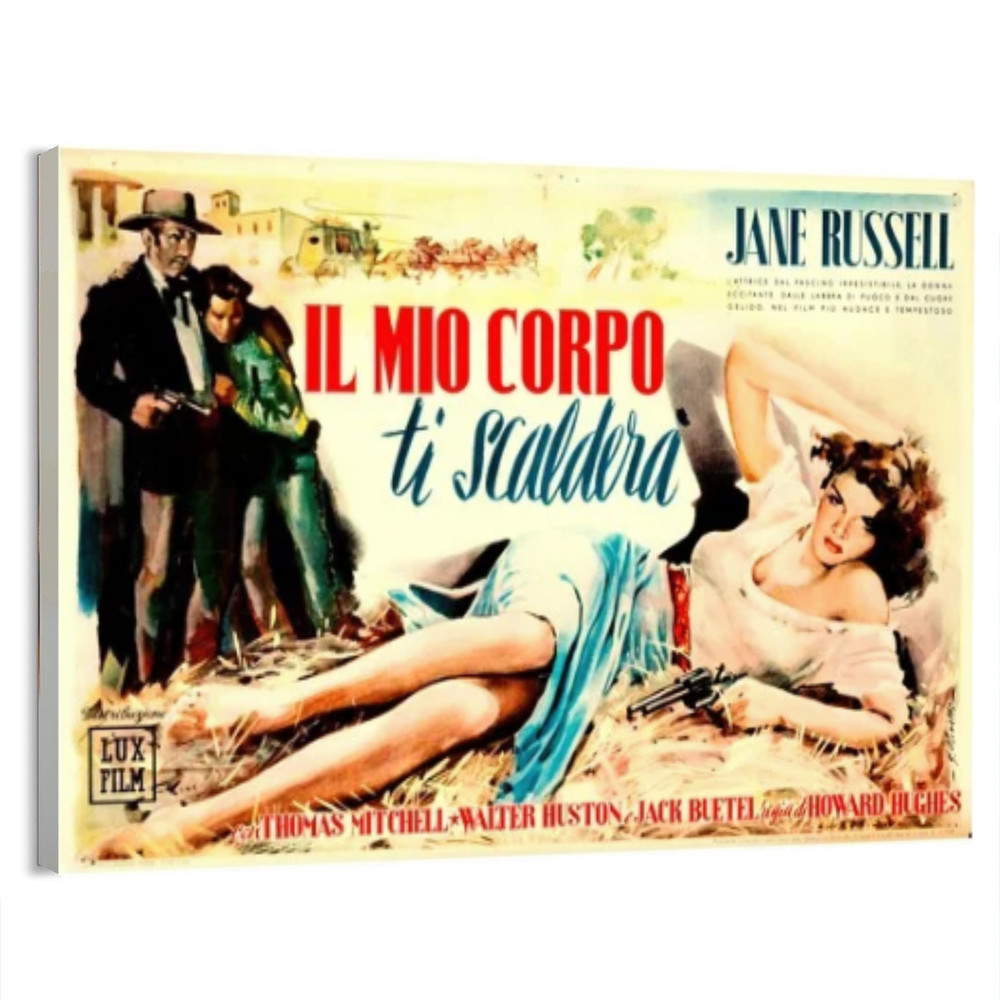 1949 The Outlaw (Lux Film), Italian Movie Poster or Canvas Home Decor Art Print