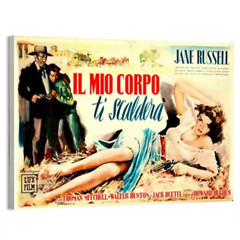 1949 The Outlaw (Lux Film), Italian Movie Poster or Canvas Home Decor Art Print