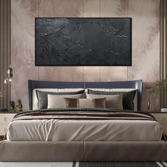 Black Abstract Wall Art Canvas Large Modern Living Room Bedroom Office Decor