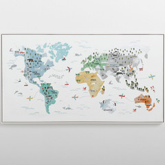 Pottery Barn Best Seller World Map Wall Art (22″ x 40″)