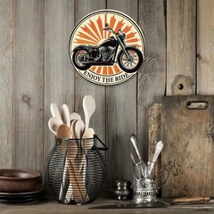 Wall Art Decor For Home, Vintage Motorcycle Tin Metal Signs Graphic Aluminum Ci