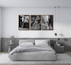 3Pcs Funky Girl Leopard Canvas Wall Art 16L»x12W»-Unframed, Black Cheetah