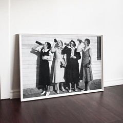 Flapper Girls Drinking Vintage 1900s 1920 Ladies Bar Decor Wall Art Poster Print