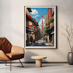 Japan Travel Fuji Mountain Kyoto Osaka City Landscape Posters and Prints Canvas