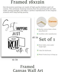 Funny Bathroom Wall Art Decor, Black and White Toilet Paper Wall Art, Waterpr…