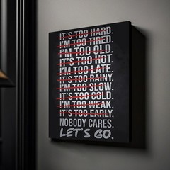Canvas Art Cross Out Excuses Motivational Black Text Wall Decor