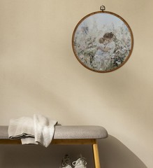 Vintage Mother & Child Round Wall Art Framed, Wildflower Meadow Nursery Wall …