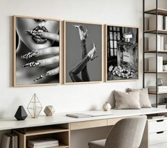 Modern Fashion Woman Wall Art Black and white 16″L x 12″W, Poster