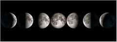 Modern Giclee Canvas Prints Stretched Artwork Phases of Moon Black and White …
