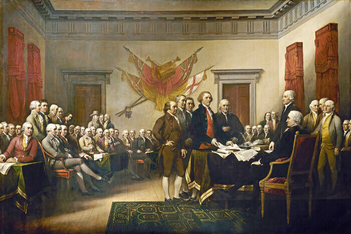 THE DECLARATION OF INDEPENDENCE 1776 AMERICAN PAINTING BY JOHN TRUMBULL REPRO